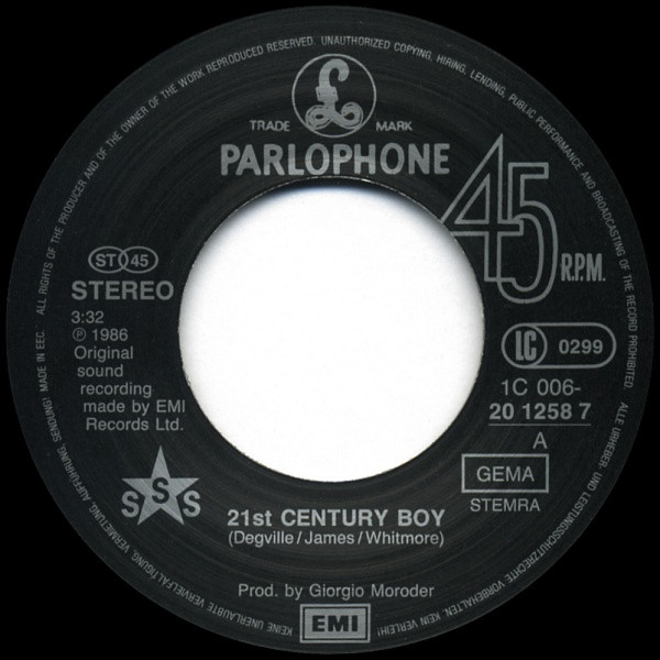 Cover zu Sigue Sigue Sputnik - 21st Century Boy | 1986 | Vinyl | Electronic | Germany Schallplatten Ankauf