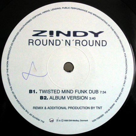 Cover zu Zindy - Round 'N' Round | 1998 | Vinyl | Electronic | UK & Europe Schallplatten Ankauf