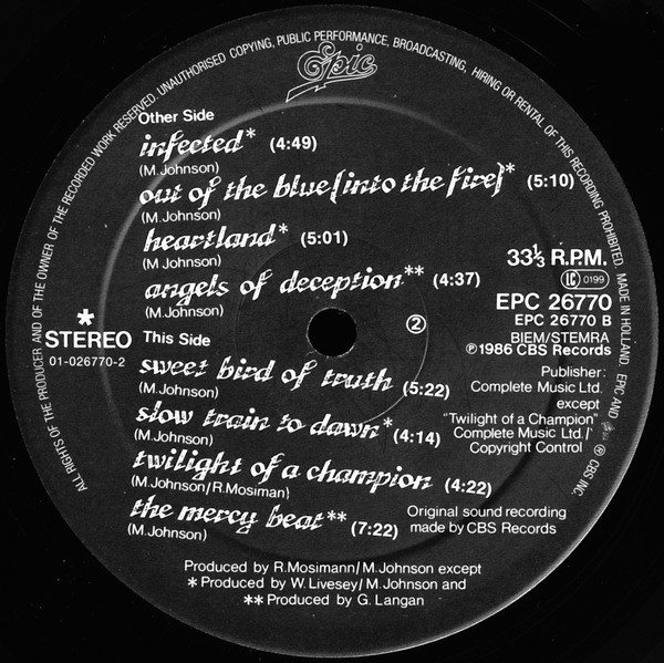Cover zu The The - Infected | 1986 | Vinyl | Rock, Pop | Europe