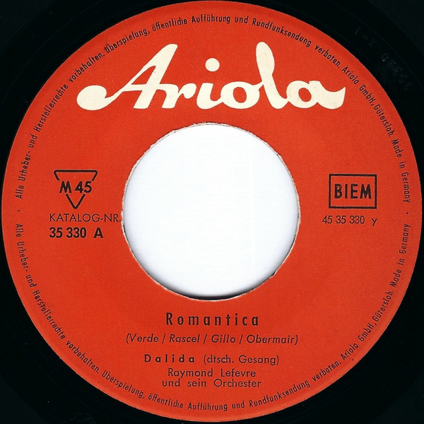 Cover zu Dalida - Milord / Romantica | 1960 | Vinyl | Pop | Germany
