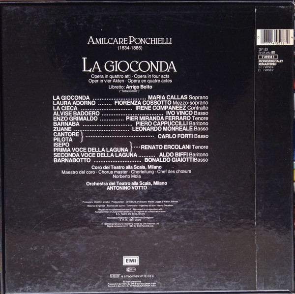 Cover zu Amilcare Ponchielli - Maria Callas, Fiorenza Cossotto, Irene Companeez, Pier Miranda Ferraro, Ivo Vinco, Piero Cappuccilli, Orchestra Del Teatro Alla Scala e Coro Del Teatro Alla Scala, Anto