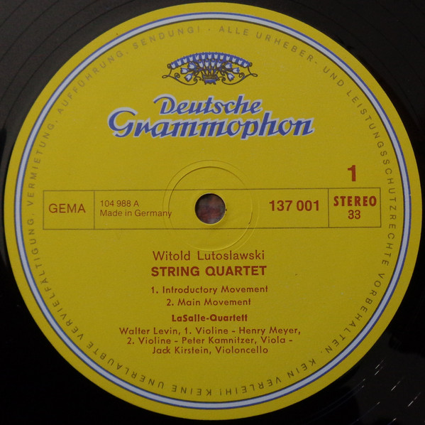 Cover zu Witold Lutoslawski, Krzysztof Penderecki / Toshiro Mayuzumi / Lasalle Quartet - String Quartet / Quartetto Per Archi / Prelude For String Quartet | Vinyl | Classical | Germany