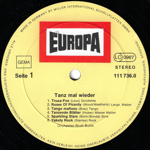 Cover zu Rudi Bohn Und Sein Orchester - Tanz Mal Wieder | Vinyl | Latin, Pop, Brass & Military | Germany Schallplatten Ankauf