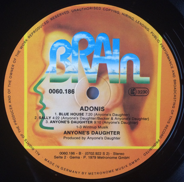 Cover zu Anyone's Daughter - Adonis | 1979 | Vinyl | Rock | Germany