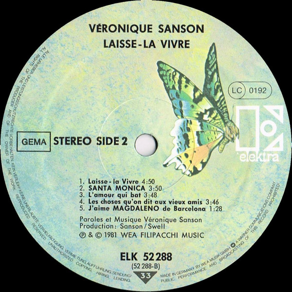 Cover zu Véronique Sanson - Laisse-La Vivre | Vinyl | Pop | Germany