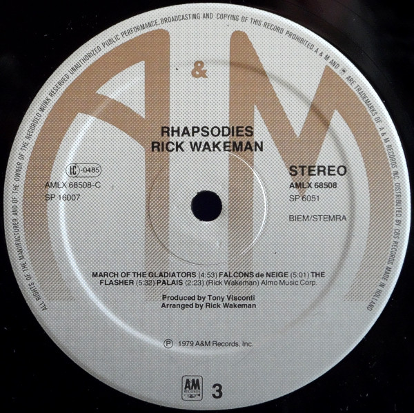 Cover zu Rick Wakeman - Rhapsodies | 1979 | Vinyl | Rock | Europe