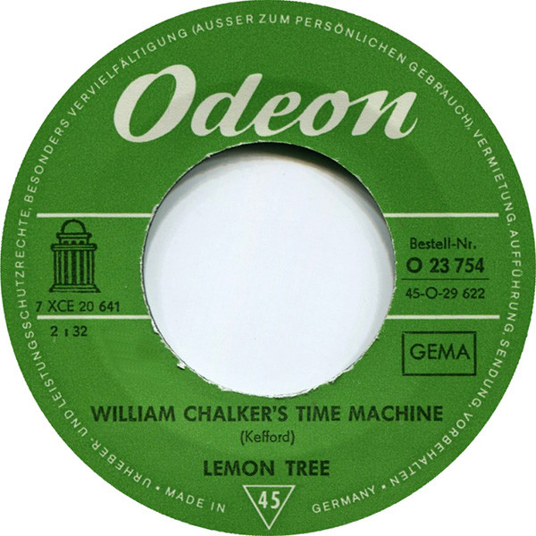 Cover zu The Lemon Tree - William Chalker's Time Machine | 1968 | Vinyl | Rock | Germany