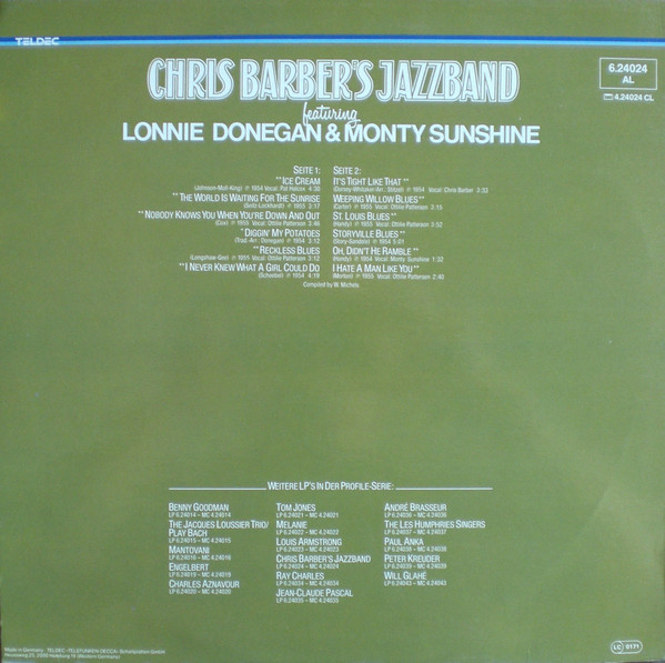 Cover zu Chris Barber's Jazz Band Featuring Lonnie Donegan & Monty Sunshine - Chris Barber's Jazzband Featuring Lonnie Donegan & Monty Sunshine | 1979 | Vinyl | Jazz, Blues | Germany Schallplatten Ankauf
