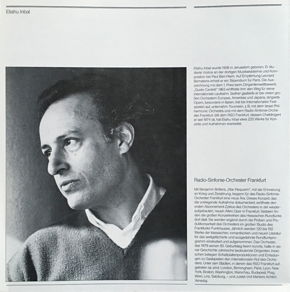 Cover zu Benjamin Britten, Eliahu Inbal, Radio-Sinfonie-Orchester Frankfurt, Iulia Várady, Robert Tear, Thomas Hemsley, BBC Symphony Chorus London - War Requiem | 1981 | Vinyl | Classical | Germany