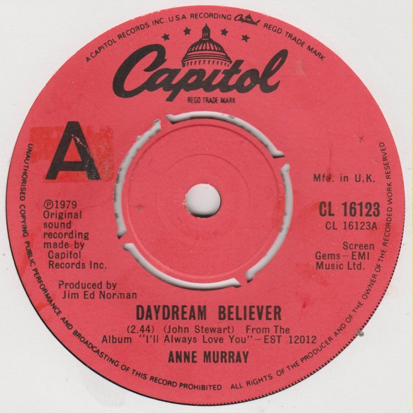 Cover zu Anne Murray - Daydream Believer | 1979 | Vinyl | Pop | UK Schallplatten Ankauf