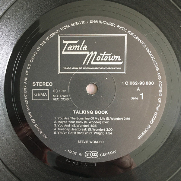 Cover zu Stevie Wonder - Talking Book | 1972 | Vinyl | Funk / Soul | Germany Schallplatten Ankauf