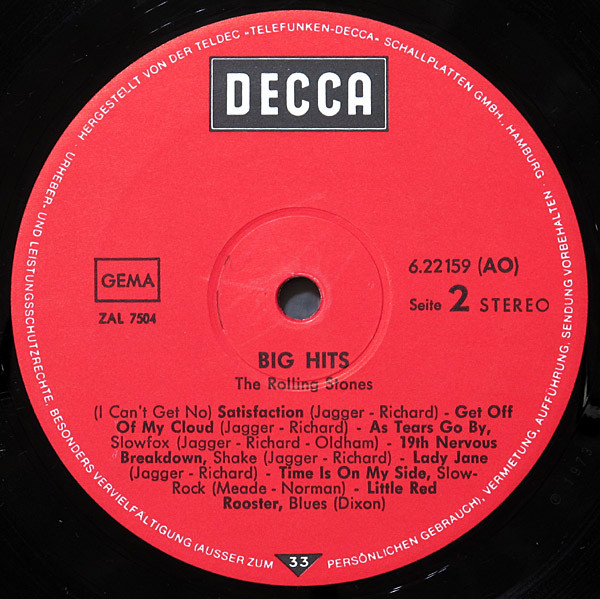 Cover zu The Rolling Stones - Big Hits (High Tide And Green Grass) | Vinyl | Rock | Germany Schallplatten Ankauf