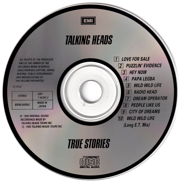 Cover zu Talking Heads - True Stories | 1986 | Vinyl | Rock | Europe