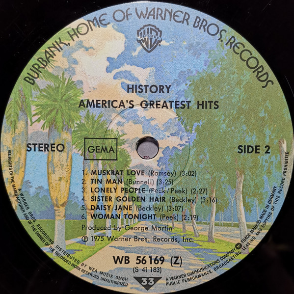 Cover zu America (2) - History · America's Greatest Hits | 1975 | Vinyl | Rock | Germany