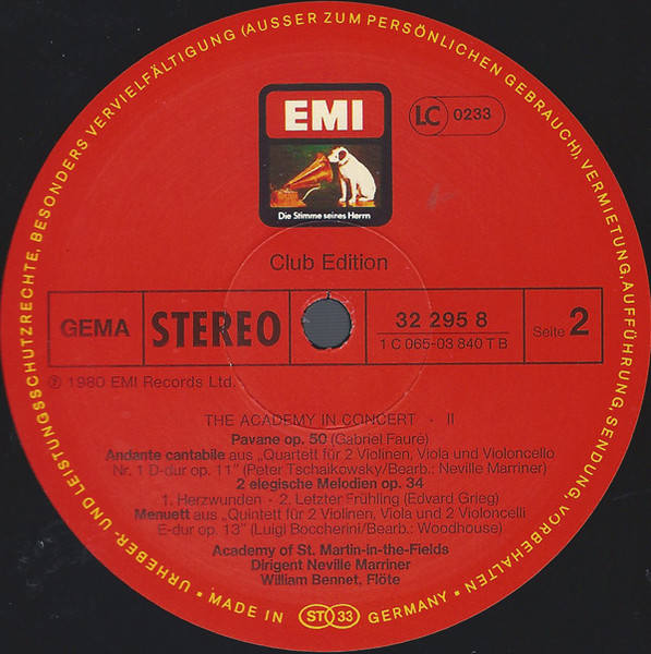 Cover zu The Academy Of St. Martin-in-the-Fields, Sir Neville Marriner - The Academy In Concert II | 1980 | Vinyl | Classical | Germany Schallplatten Ankauf
