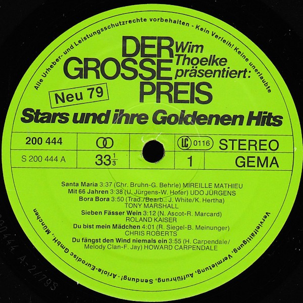 Cover zu Various - Der Grosse Preis - Stars Und Ihre Goldenen Hits Neu 79 | 1979 | Vinyl | Pop | Germany