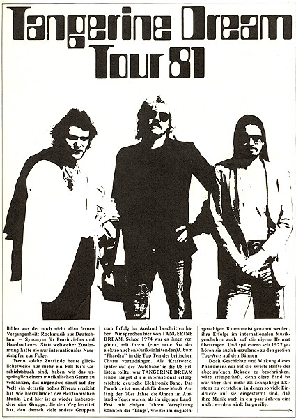 Cover zu Tangerine Dream - Exit | 1981 | Vinyl | Electronic | Germany