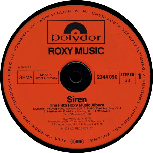 Cover zu Roxy Music - Siren | Vinyl | Rock | Germany