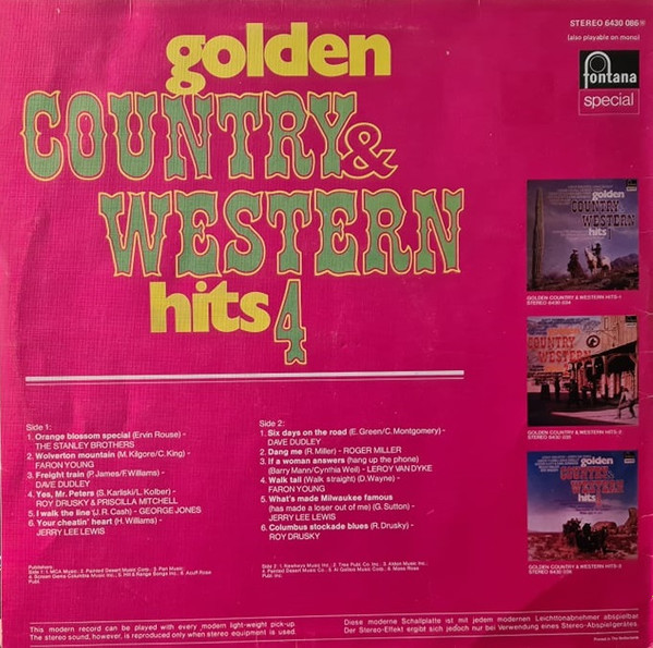 Cover zu Various - Golden Country & Western Hits 4 | Vinyl | Rock, Folk, World, & Country | Netherlands Schallplatten Ankauf