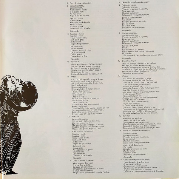 Cover zu Claudio Monteverdi - Eric Tappy, Ensemble Vocal De Lausanne Et Ensemble Instrumental De Lausanne Dir. Michel Corboz - Orfeo | 1968 | Vinyl | Classical | France