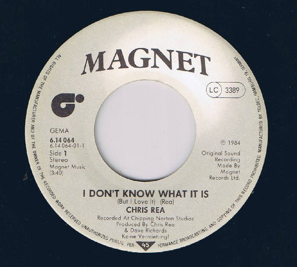 Cover zu Chris Rea - I Don't Know What It Is (But I Love It) | 1984 | Vinyl | Rock, Pop | Germany Schallplatten Ankauf