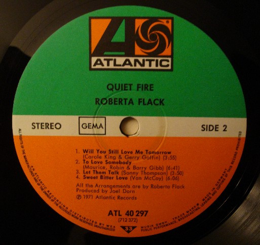 Cover zu Roberta Flack - Quiet Fire | 1973 | Vinyl | Funk / Soul | Germany Schallplatten Ankauf