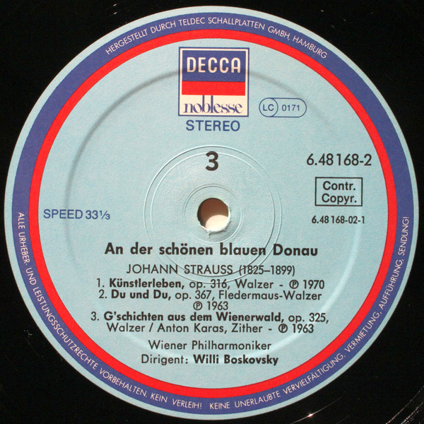 Cover zu Wiener Philharmoniker, Willi Boskovsky, Johann Strauss Jr. - An Der Schönen Blauen Donau (Die Schönsten Strauß-Walzer) | 1981 | Vinyl | Classical, Folk, World, & Country | Germany