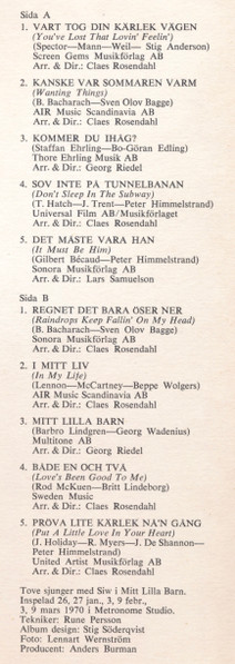Cover zu Siw Malmkvist - Underbara Siw | 1970 | Vinyl | Jazz | Sweden Schallplatten Ankauf