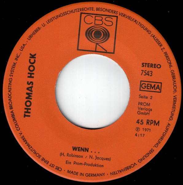 Cover zu Thomas Hock (2) - Du Weißt Es | 1971 | Vinyl | Pop | Germany Schallplatten Ankauf
