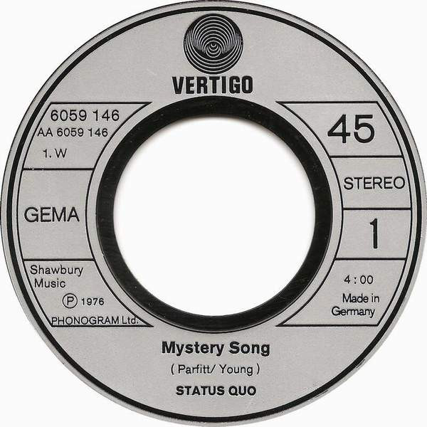Cover zu Status Quo - Mystery Song | 1976 | Vinyl | Rock | Germany