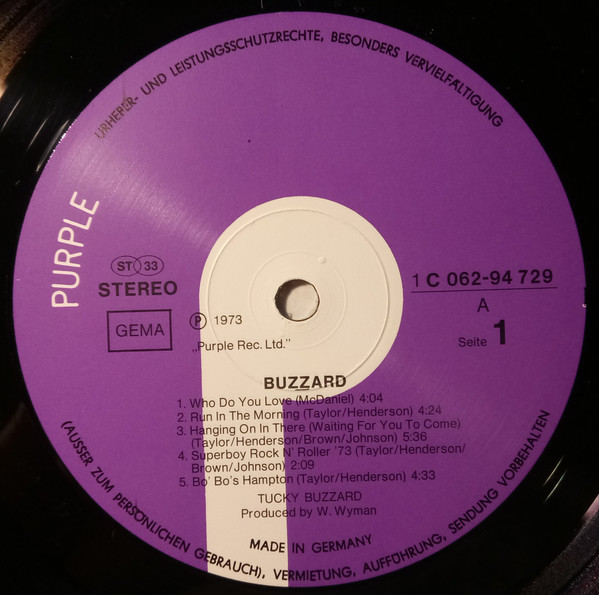 Cover zu Tucky Buzzard - Buzzard | 1973 | Vinyl | Rock | Germany Schallplatten Ankauf