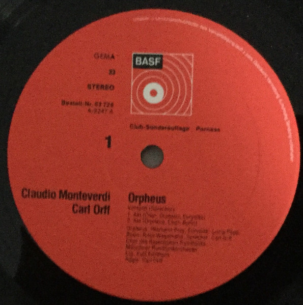 Cover zu Claudio Monteverdi, Carl Orff - Lucia Popp, Rose Wagemann, Hermann Prey, Karl Ridderbusch, Chor Des Bayerischen Rundfunks und Münchner Rundfunkorchester, Kurt Eichhorn - Orpheus | 1975 Schallplatten Ankauf