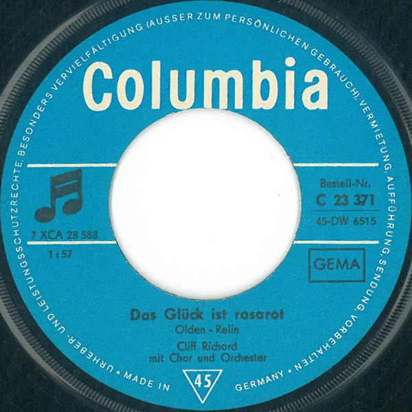 Cover zu Cliff Richard - Das Glück Ist Rosarot / Was Kann Ich Tun | 1966 | Vinyl | Pop | Germany