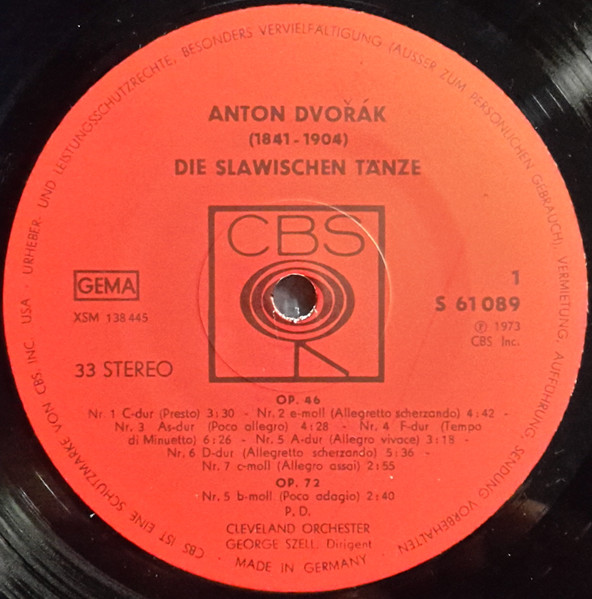 Cover zu Antonín Dvořák / The Cleveland Orchestra / George Szell - Die Slawischen Tänze Op. 46, Op. 72 | 1973 | Vinyl | Classical | Germany Schallplatten Ankauf