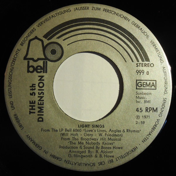 Cover zu The Fifth Dimension - Light Sings | 1971 | Vinyl | Latin, Funk / Soul, Stage & Screen | Germany