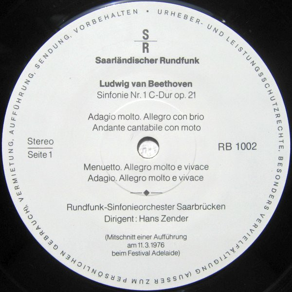 Cover zu Rundfunk-Sinfonieorchester Saarbrücken - In Australien | 1976 | Vinyl | Classical | Germany