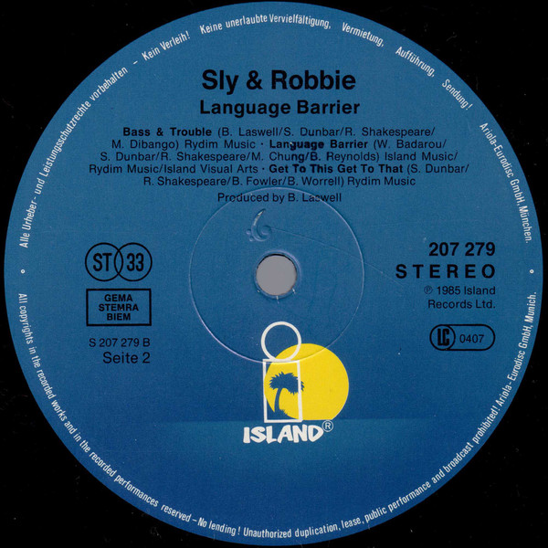 Cover zu Sly & Robbie - Language Barrier | Vinyl | Electronic, Jazz | Europe