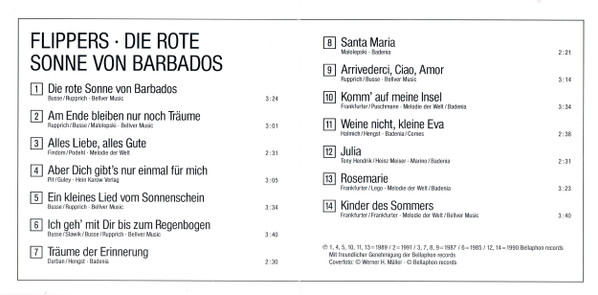 Cover zu Die Flippers - Die Rote Sonne Von Barbados | Vinyl | Pop | Europe