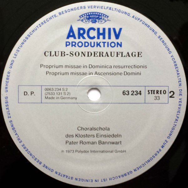 Cover zu Choralschola Kloster Einsiedeln - Gregorianischer Choral (Gesänge Des Proprium Missae) | 1974 | Vinyl | Classical | Germany Schallplatten Ankauf
