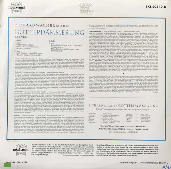 Cover zu Richard Wagner - Wiener Philharmoniker, Georg Solti - Szenen Aus Götterdämmerung | Vinyl | Classical | Germany