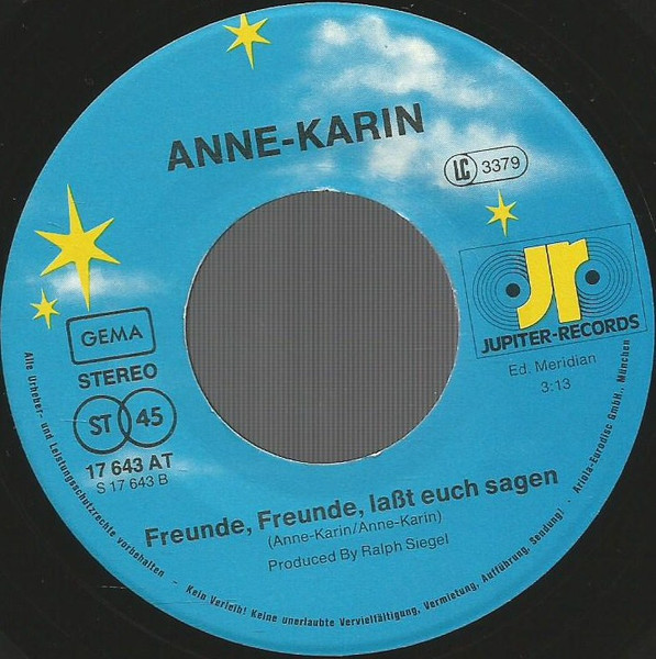 Cover zu Anne Karin - Junge, Junge, Ich Mag Dich | 1977 | Vinyl | Pop | Germany