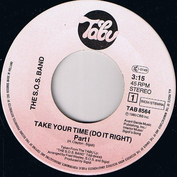 Cover zu The S.O.S. Band - Take Your Time (Do It Right) | 1980 | Vinyl | Electronic | Europe Schallplatten Ankauf