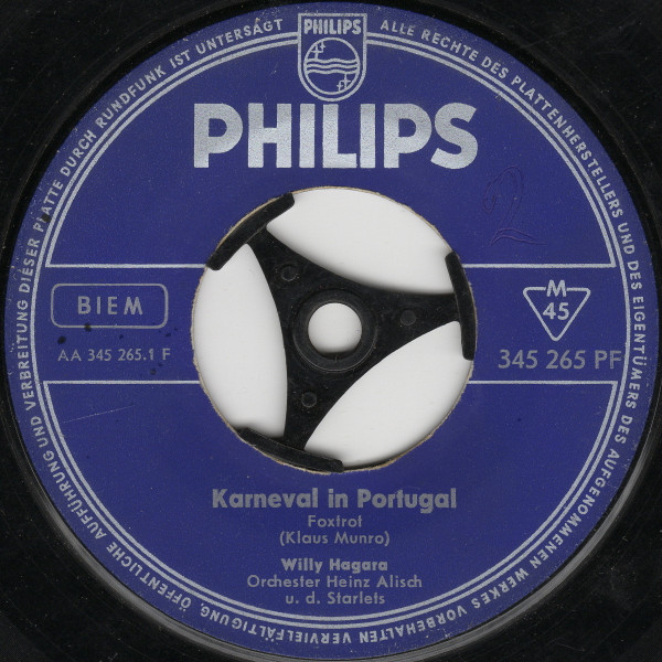 Cover zu Willy Hagara - Karneval In Portugal / Danke Schön, Paris | 1961 | Vinyl | Pop | Germany