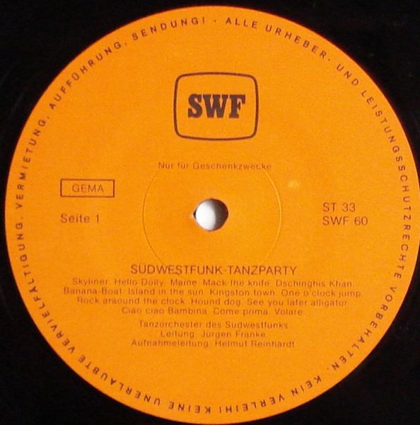 Cover zu Südwestfunk Tanzorchester - Südwestfunk-Tanzparty | 1979 | Vinyl | Pop | Germany Schallplatten Ankauf