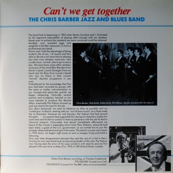 Cover zu The Chris Barber Jazz And Blues Band - Can't We Get Together | 1985 | Vinyl | Jazz | Netherlands