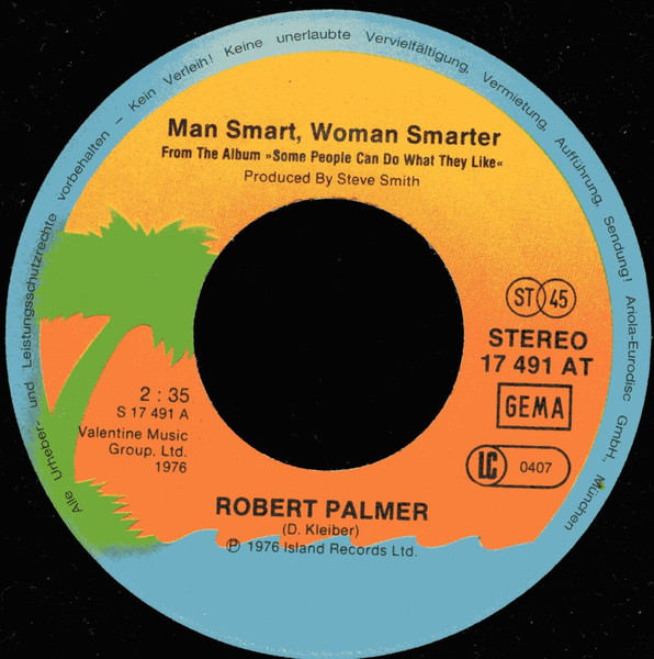 Cover zu Robert Palmer - Man Smart, Woman Smarter | 1976 | Vinyl | Rock, Pop | Germany Schallplatten Ankauf