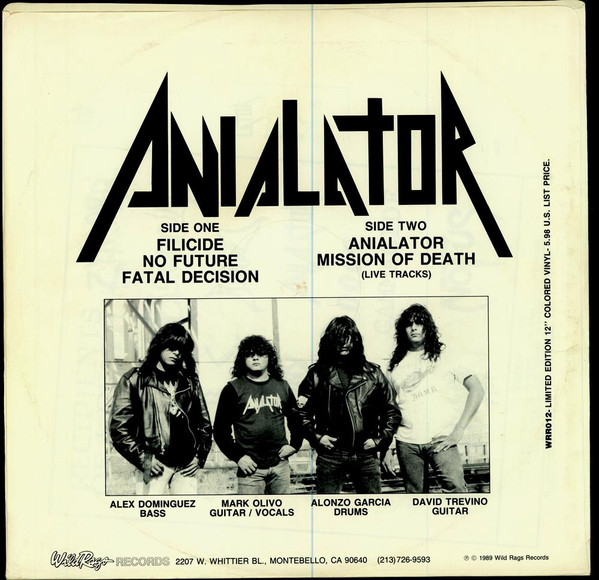 Cover zu Anialator - Anialator | 1989 | Vinyl | Rock | US