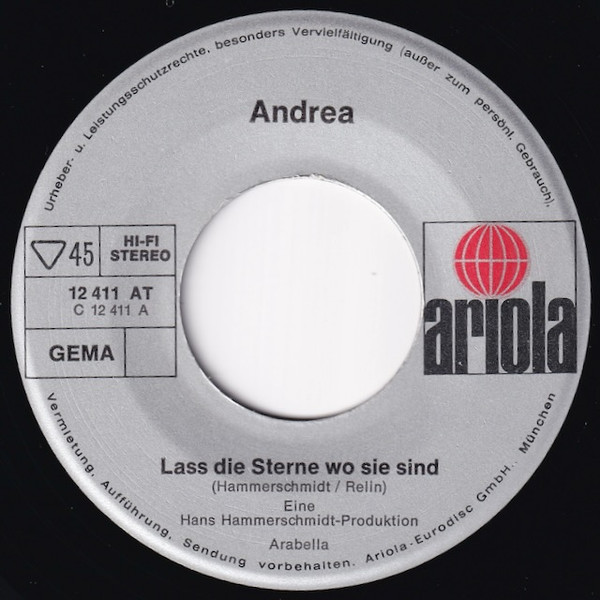 Cover zu Andrea Andergast - Laß' Die Sterne | 1972 | Vinyl | Pop | Germany Schallplatten Ankauf