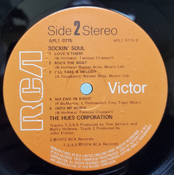 Cover zu The Hues Corporation - Rockin' Soul | 1974 | Vinyl | Funk / Soul | UK Schallplatten Ankauf