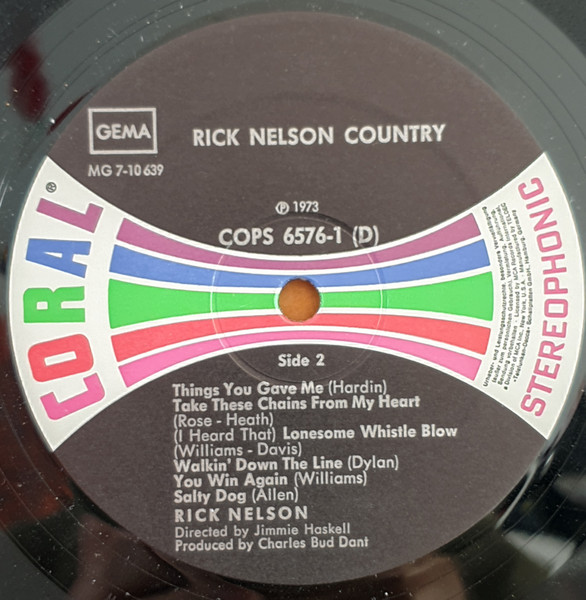 Cover zu Ricky Nelson (2) - Country | 1973 | Vinyl | Rock, Folk, World, & Country | Germany